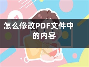 怎么修改PDF文件中的内容