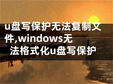 u盘写保护无法复制文件,windows无法格式化u盘写保护