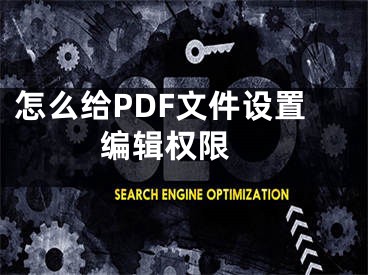 怎么给PDF文件设置编辑权限 