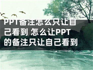 PPT备注怎么只让自己看到 怎么让PPT的备注只让自己看到 