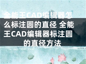 全能王CAD编辑器怎么标注圆的直径 全能王CAD编辑器标注圆的直径方法