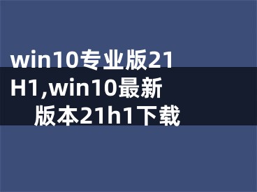 win10专业版21H1,win10最新版本21h1下载