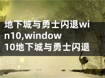 地下城与勇士闪退win10,window10地下城与勇士闪退