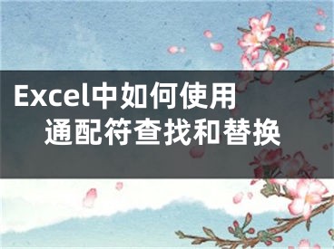 Excel中如何使用通配符查找和替换