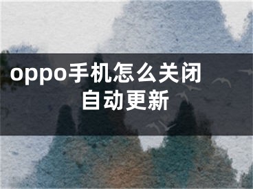 oppo手机怎么关闭自动更新