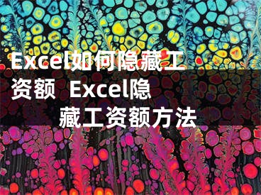 Excel如何隐藏工资额  Excel隐藏工资额方法