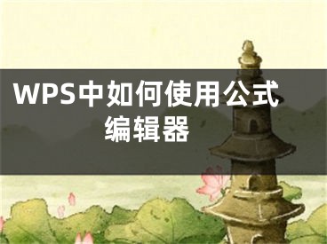 WPS中如何使用公式编辑器 