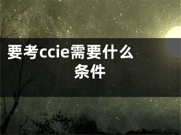 要考ccie需要什么条件