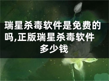 瑞星杀毒软件是免费的吗,正版瑞星杀毒软件多少钱