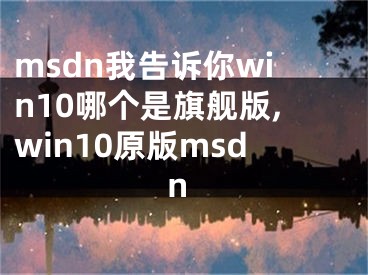 msdn我告诉你win10哪个是旗舰版,win10原版msdn