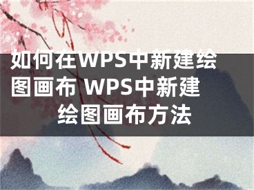 如何在WPS中新建绘图画布 WPS中新建绘图画布方法