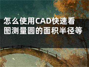 怎么使用CAD快速看图测量圆的面积半径等 