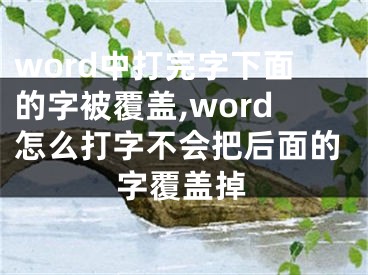 word中打完字下面的字被覆盖,word怎么打字不会把后面的字覆盖掉