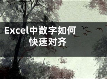 Excel中数字如何快速对齐 