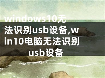 windows10无法识别usb设备,win10电脑无法识别usb设备