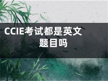 CCIE考试都是英文题目吗