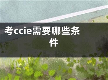 考ccie需要哪些条件