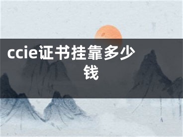 ccie证书挂靠多少钱