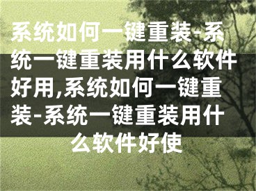 系统如何一键重装-系统一键重装用什么软件好用,系统如何一键重装-系统一键重装用什么软件好使