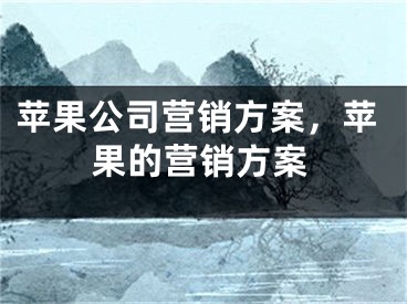 苹果公司营销方案，苹果的营销方案