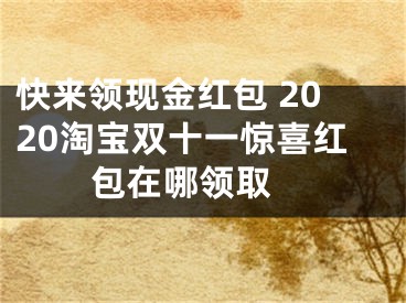 快来领现金红包 2020淘宝双十一惊喜红包在哪领取 