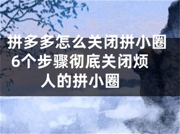 拼多多怎么关闭拼小圈 6个步骤彻底关闭烦人的拼小圈 