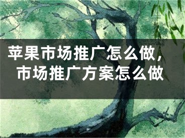 苹果市场推广怎么做，市场推广方案怎么做