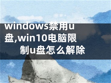 windows禁用u盘,win10电脑限制u盘怎么解除