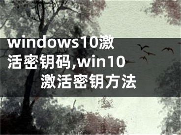 windows10激活密钥码,win10激活密钥方法