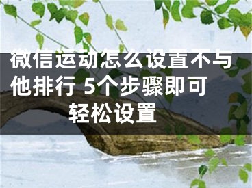 微信运动怎么设置不与他排行 5个步骤即可轻松设置 