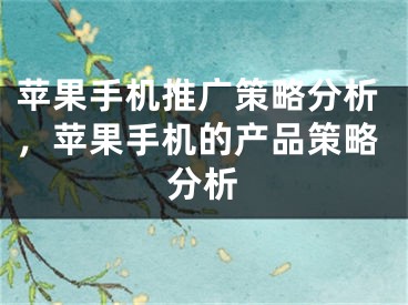 苹果手机推广策略分析，苹果手机的产品策略分析