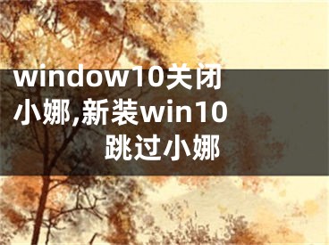 window10关闭小娜,新装win10跳过小娜