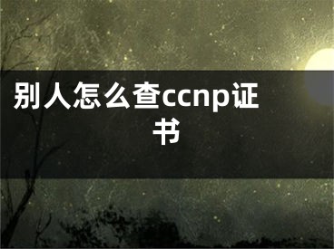 别人怎么查ccnp证书