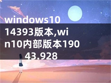 windows10 14393版本,win10内部版本19043.928
