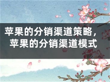 苹果的分销渠道策略，苹果的分销渠道模式