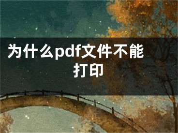 为什么pdf文件不能打印