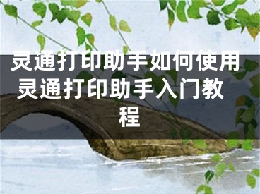 灵通打印助手如何使用 灵通打印助手入门教程 