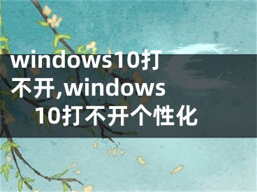 windows10打不开,windows10打不开个性化