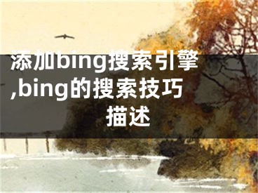 添加bing搜索引擎,bing的搜索技巧描述