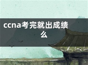 ccna考完就出成绩么