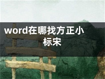 word在哪找方正小标宋