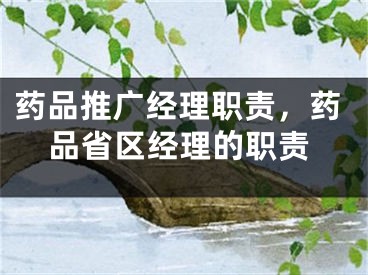 药品推广经理职责，药品省区经理的职责