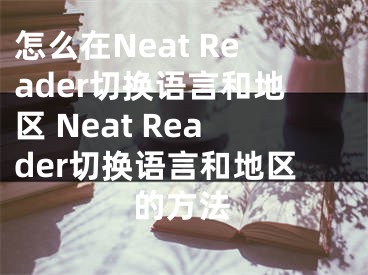 怎么在Neat Reader切换语言和地区 Neat Reader切换语言和地区的方法