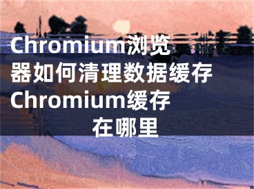 Chromium浏览器如何清理数据缓存 Chromium缓存在哪里