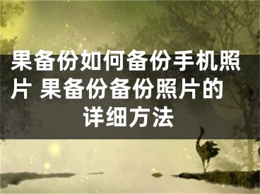 果备份如何备份手机照片 果备份备份照片的详细方法 