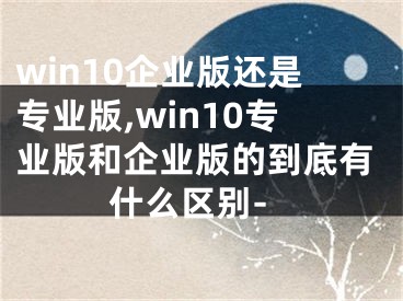 win10企业版还是专业版,win10专业版和企业版的到底有什么区别-