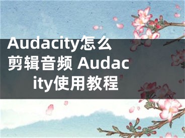 Audacity怎么剪辑音频 Audacity使用教程