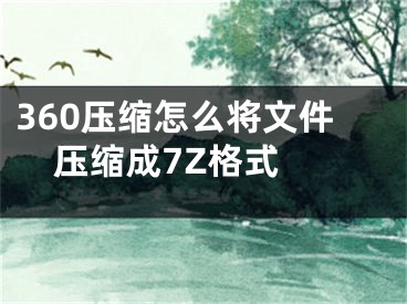 360压缩怎么将文件压缩成7Z格式 