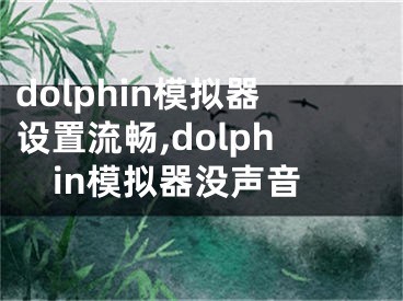 dolphin模拟器设置流畅,dolphin模拟器没声音