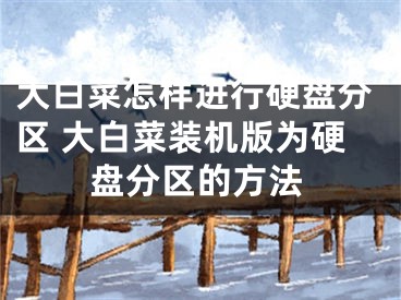 大白菜怎样进行硬盘分区 大白菜装机版为硬盘分区的方法